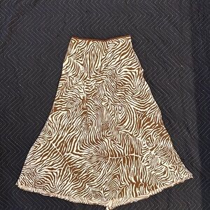 Brown Zebra Print Women's Skirt